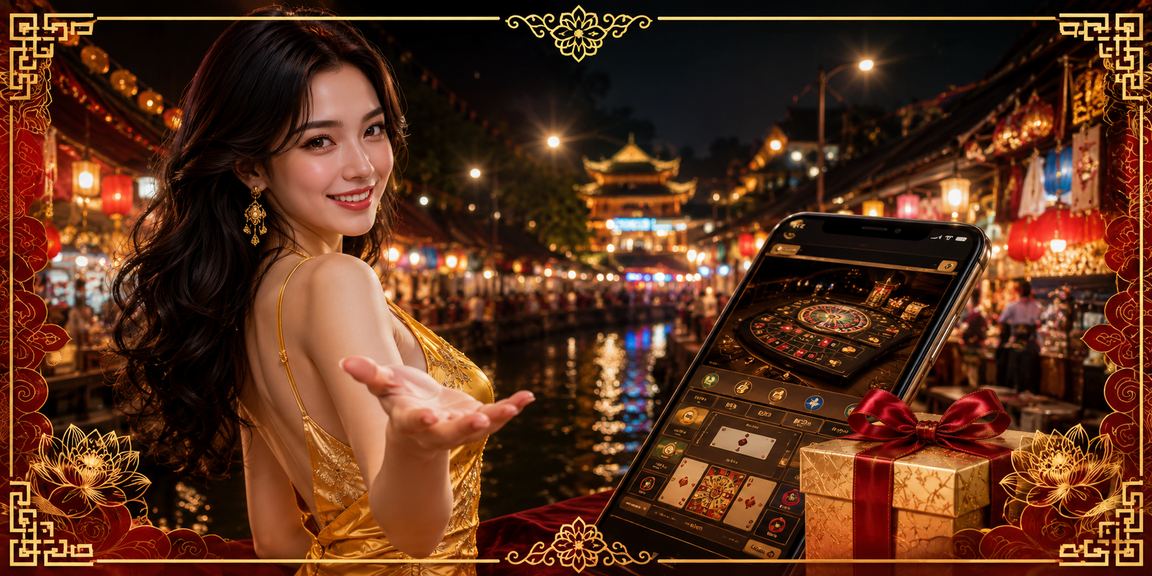 Người dùng tải ứng dụng casino tại chợ đêm Hà Nội trên điện thoại Android